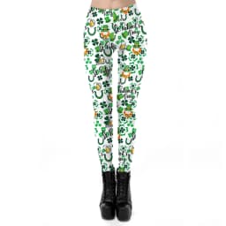 VIP FASHION St.Patrick's Day Festival Style Pants Women's Printed Elastic Christmas Skinny Leggings Gothic Fitness Slim Pant
