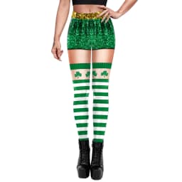 VIP FASHION St.Patrick's Day Festival Style Pants Women's Printed Elastic Christmas Skinny Leggings Gothic Fitness Slim Pant