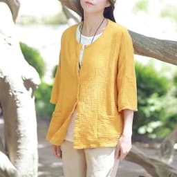 Women Casual Three Quarter Sleeve Cotton Linen Loose Blouse Spring Summer Vintage Shirt Tops Cardigan Camisas Ropa Mujer