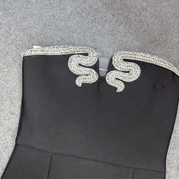2024 Elegant Strapless Bandage Dress Sexy Beading Bodycon Clothes Celebrity Evening Party Long Dresses