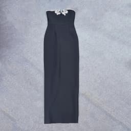 2024 Elegant Strapless Bandage Dress Sexy Beading Bodycon Clothes Celebrity Evening Party Long Dresses