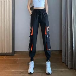 Big Pockets Cargo Pants Women High Waist Ankle-length Trousers Female Casual Basic Loose Streetwear Hip Hop Joggers Pants