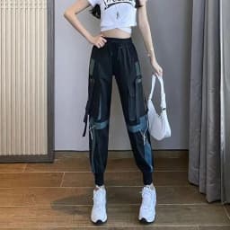 Big Pockets Cargo Pants Women High Waist Ankle-length Trousers Female Casual Basic Loose Streetwear Hip Hop Joggers Pants
