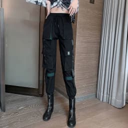 Big Pockets Cargo Pants Women High Waist Ankle-length Trousers Female Casual Basic Loose Streetwear Hip Hop Joggers Pants