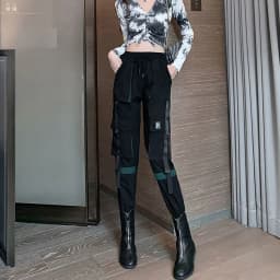 Big Pockets Cargo Pants Women High Waist Ankle-length Trousers Female Casual Basic Loose Streetwear Hip Hop Joggers Pants