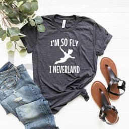 Peter Pan I'm So Fly I Neverland T-Shirt Women Peterpan Neverland Graphic Tee Captain Hook Jake Neverland Pirates Shirt
