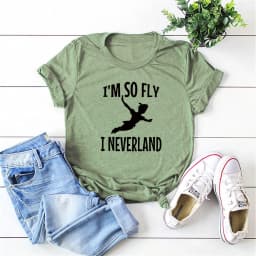 Peter Pan I'm So Fly I Neverland T-Shirt Women Peterpan Neverland Graphic Tee Captain Hook Jake Neverland Pirates Shirt