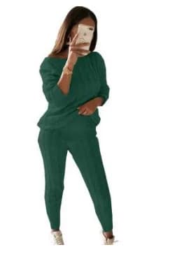 Plus Size 5XL Knitted Tracksuit Women Casual  Sexy O-neck Off Shoulder  Long Sleeve Sweater Slim Pencil Pants Suit Two Piece Set
