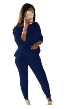 Plus Size 5XL Knitted Tracksuit Women Casual  Sexy O-neck Off Shoulder  Long Sleeve Sweater Slim Pencil Pants Suit Two Piece Set