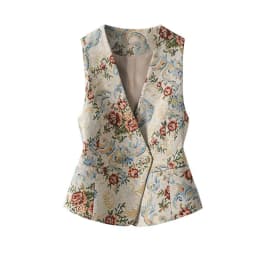 Temperament National Wind Vest Female Spring New Product 2026 Heavy Industry Printing Chinese-Style Waistcoat Female Cardigan