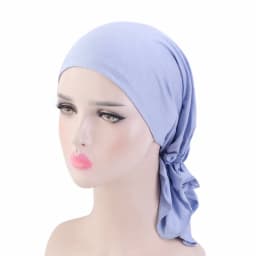 Elastic Women Modal Cotton Ruffle Turban Caps Muslim Headscarf Bonnet Pre-Tied Hijab Headwrap Cap Soft Lady Hair Loss Chemo Cap