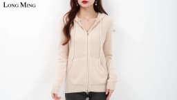 Hooded Sweatshirt Cardigan Fashion Womens Clothing Cardigans Zip Hoodie Fall Winter 100% Merino Wool Warm Sweaters Knitwears y2k