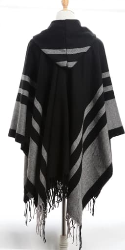 Women Cloak Hooded Sweaters Knit Batwing Top Poncho With Hood Cape Coat Tassel Sweater Outwear Leasure Style Clothes