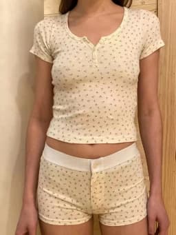 Sweet Floral Print Two Piece Set Women Hollow-out Sleeveless Crop Top And Shorts Summer Outfits Casual Vintage Cotton Short Sets