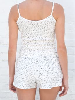 Sweet Floral Print Two Piece Set Women Hollow-out Sleeveless Crop Top And Shorts Summer Outfits Casual Vintage Cotton Short Sets