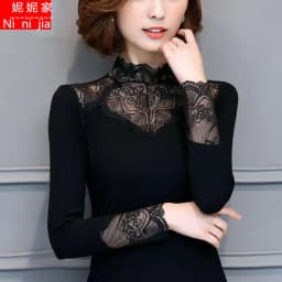 Lace Women's Long Sleeves Large Elastic Shirt Blusas Clothes for Women Tops Shirts Blouses