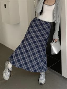 Alien Kitty Women Trumpets Summer Plaid Long Skirts 2023 Slim Chic High Waist Casual Office Lady Streetwear Vintage Mermaid OL