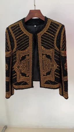 HIGH STREET Newest 2026 F/W Designer Jacket Women's Stunning Metal Rivet Beaded Tweed Jacket