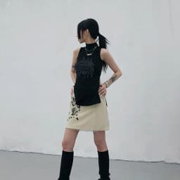 Karrcat Yamamoto Style Black Tank Top Grunge Gothic Turtleneck Tops Cyber Y2k Chic Designer Clothes Dark Aesthetic Streetwear