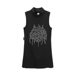Karrcat Yamamoto Style Black Tank Top Grunge Gothic Turtleneck Tops Cyber Y2k Chic Designer Clothes Dark Aesthetic Streetwear