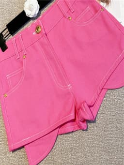 HIGH STREET New Fashion Runway 2026 Designer Shorts Women's Embroidered Irregular Denim Shorts