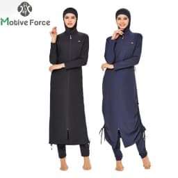 3PCS Muslim Modest Burkini Femmes Swimwear Swimsuit For Women Abayas Hijab Islamic Long Sleeve Full Cover Ups Swimming Suit Swim