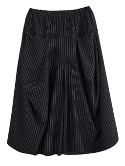 Black High Elastic Waist  Striped Plus Size Wide Leg Pants Women Pocket Loose Casual Fashion Ladies Trousers Spring Autumn 2026
