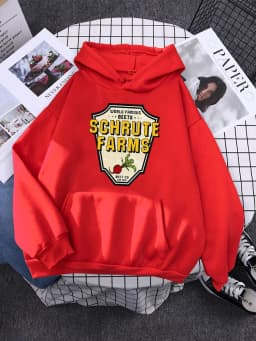 World Famous Beets Schrute Farms Crop Printing Prints Sweatshirt Women'S Warm Softsportshirt Casual Hoodies Loose Female Tops
