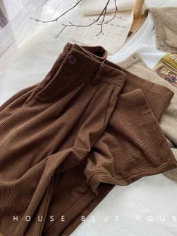 ZOKI High Waist Women Retro Corduroy Pants Fall Straight Causal Full Length Trousers Vintage Coffee Pockets All Match Pants New