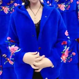 Women's Autumn And Winter Online Celebrity Explosions Embroidered Flowers Chinese Style Mink Wool Hooded Elastic Cardigan Coat