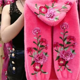 Women's Autumn And Winter Online Celebrity Explosions Embroidered Flowers Chinese Style Mink Wool Hooded Elastic Cardigan Coat