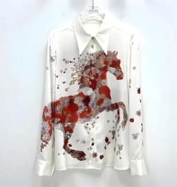 FANIECES Plus Size 3XL Giraffe Print Women Shirts Long Sleeve Lapel Satin Blouse Spring Female Tops Elegant Office Ladies Blusas
