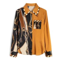 FANIECES Plus Size 3XL Giraffe Print Women Shirts Long Sleeve Lapel Satin Blouse Spring Female Tops Elegant Office Ladies Blusas