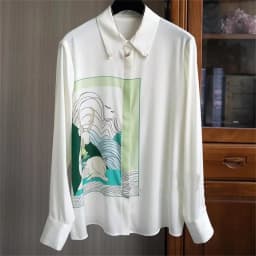 FANIECES Plus Size 3XL Giraffe Print Women Shirts Long Sleeve Lapel Satin Blouse Spring Female Tops Elegant Office Ladies Blusas