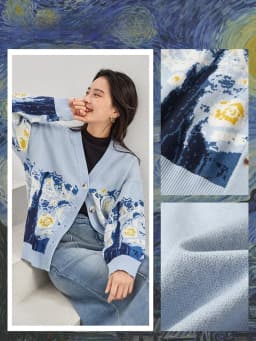 Winter Cardigan for Women 2026 Designer Knitted Sweater Coat Female New Fashion Printing Thick V-neck Casual Oversize Jumpers