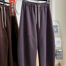 Solid Lantern Pants Women Vintage Trousers Korean Style Casual Vintage Elastic Waist Drawstring Loose Streetwear Women Clothing