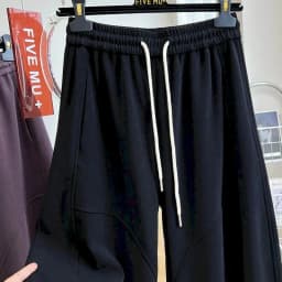 Solid Lantern Pants Women Vintage Trousers Korean Style Casual Vintage Elastic Waist Drawstring Loose Streetwear Women Clothing