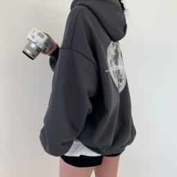 Gidyq Streetwear Women Sweatshirt American Style Fashion Moon Print Loose Hoodies Autumn Casual Female Thick Warm Coat New