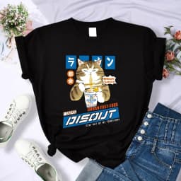 Y2k 90s Cute Cat Shirt Women Funny Cartoon T Shirt Harajuku Graphic Ulzzang T-shirt Aesthetic Tshirt Top Tee Female T-shirts