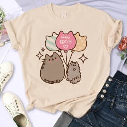 Y2k 90s Cute Cat Shirt Women Funny Cartoon T Shirt Harajuku Graphic Ulzzang T-shirt Aesthetic Tshirt Top Tee Female T-shirts
