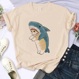 Y2k 90s Cute Cat Shirt Women Funny Cartoon T Shirt Harajuku Graphic Ulzzang T-shirt Aesthetic Tshirt Top Tee Female T-shirts