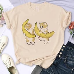 Y2k 90s Cute Cat Shirt Women Funny Cartoon T Shirt Harajuku Graphic Ulzzang T-shirt Aesthetic Tshirt Top Tee Female T-shirts