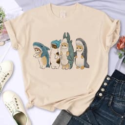 Y2k 90s Cute Cat Shirt Women Funny Cartoon T Shirt Harajuku Graphic Ulzzang T-shirt Aesthetic Tshirt Top Tee Female T-shirts
