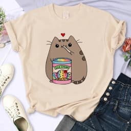 Y2k 90s Cute Cat Shirt Women Funny Cartoon T Shirt Harajuku Graphic Ulzzang T-shirt Aesthetic Tshirt Top Tee Female T-shirts