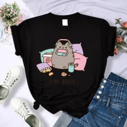 Y2k 90s Cute Cat Shirt Women Funny Cartoon T Shirt Harajuku Graphic Ulzzang T-shirt Aesthetic Tshirt Top Tee Female T-shirts