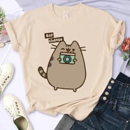 Y2k 90s Cute Cat Shirt Women Funny Cartoon T Shirt Harajuku Graphic Ulzzang T-shirt Aesthetic Tshirt Top Tee Female T-shirts