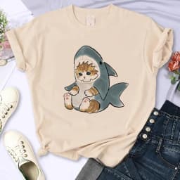 Y2k 90s Cute Cat Shirt Women Funny Cartoon T Shirt Harajuku Graphic Ulzzang T-shirt Aesthetic Tshirt Top Tee Female T-shirts