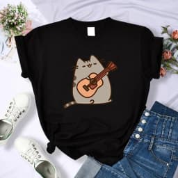 Y2k 90s Cute Cat Shirt Women Funny Cartoon T Shirt Harajuku Graphic Ulzzang T-shirt Aesthetic Tshirt Top Tee Female T-shirts