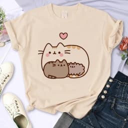 Y2k 90s Cute Cat Shirt Women Funny Cartoon T Shirt Harajuku Graphic Ulzzang T-shirt Aesthetic Tshirt Top Tee Female T-shirts