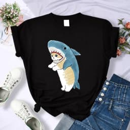 Y2k 90s Cute Cat Shirt Women Funny Cartoon T Shirt Harajuku Graphic Ulzzang T-shirt Aesthetic Tshirt Top Tee Female T-shirts